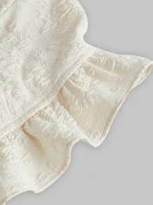 SHEIN MOD Floral Applique Ruffle Hem Cami Top - Apricot - View 4