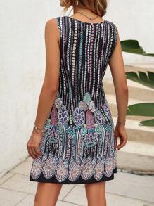 SHEIN LUNE Đầm Cắt ra Bộ lạc Boho - Nhiều màu - Xem 2