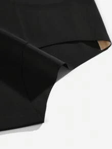 Women's Black Fabric Print Casual Sporty Medium Stretch Briefs - Black - View 8