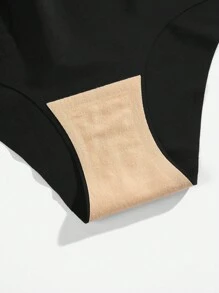 Women's Black Fabric Print Casual Sporty Medium Stretch Briefs - Black - View 9