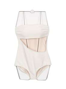DAZY 鏤空抹胸一片式泳衣 - 白色 - 查看 12