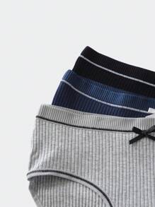 3 Packe Höschen Set mit Kontrast Bindung