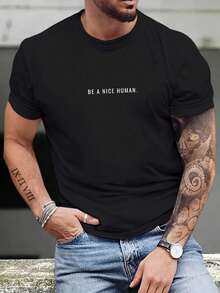 Manfinity Homme Men Slogan Graphic Tee - Black - View 5