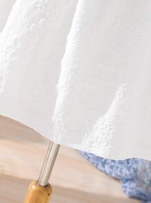 SHEIN 女大童提花無袖腰帶吊脖派對禮服 - 白色 - 查看 3