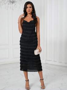 SHEIN BAE Criss Cross Backless Cami Dress - Black - View 4