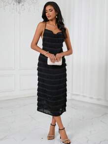 SHEIN BAE Criss Cross Backless Cami Dress - Black - View 5