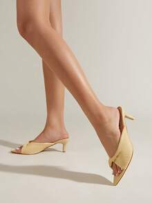 moda amarillo Sandalias para con diseño girante con tacón cono Sandalias planas - Amarillo - Ver 5