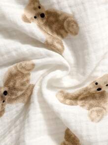 SHEIN 嬰兒男孩熊印花蝴蝶結前衣身+吊帶褲 - 彩色 - 查看 6