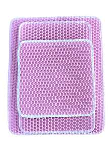 1pc Double Layer Cat Litter Mat - Pink - View 4