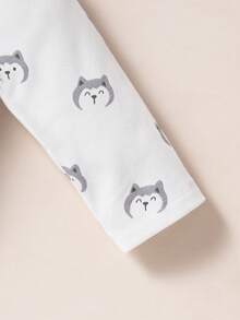 Đứa bé trai Đồ họa Hoạt hình Áo liền quần chặt & Mũ - trắng - Xem 3