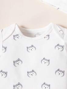 Đứa bé trai Đồ họa Hoạt hình Áo liền quần chặt & Mũ - trắng - Xem 5