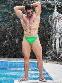 Manfinity KASUA Men Solid Swim Brief - Mint Green - View 3