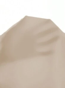 Breezaya Solid Button Front Puff Sleeve Blouse - Apricot - View 7