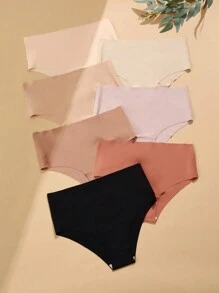 7pack Solid No Show High Waisted Panty Set - Multicolor - View 2