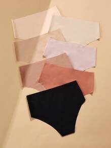 7pack Solid No Show High Waisted Panty Set - Multicolor - View 8