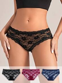 3入組花邊蕾絲底褲內衣