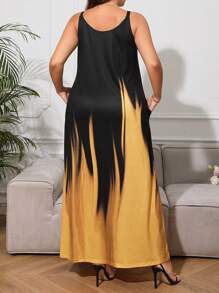 EMERY ROSE Plus Colourblock Hidden Pocket Maxi Cami Dress - Multicolor - View 2