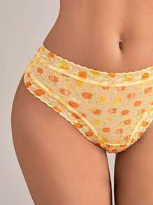 Eraneu 5packs Fruit Print Sexy Panties Set Lingerie