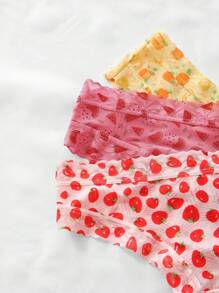 Eraneu 5packs Fruit Print Sexy Panties Set Lingerie