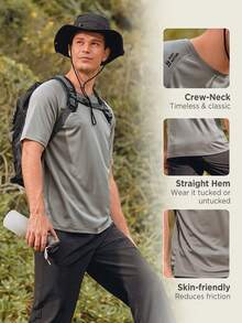 Hombres Camiseta deportiva con estampado de letra - Gris - Ver 2