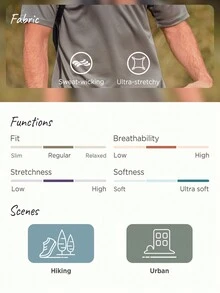 Hombres Camiseta deportiva con estampado de letra - Gris - Ver 3