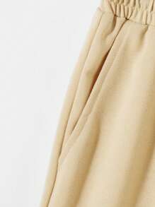 Manfinity Homme Men Expression Print Drawstring Waist Shorts - Khaki - View 4