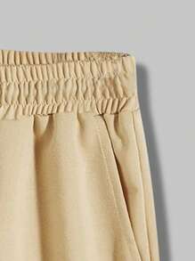 Manfinity Homme Men Expression Print Drawstring Waist Shorts - Khaki - View 6