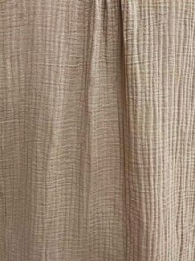 SHEIN LUNE 落肩袖口袋貼布襯衫連衣裙 - 卡其色 - 查看 7