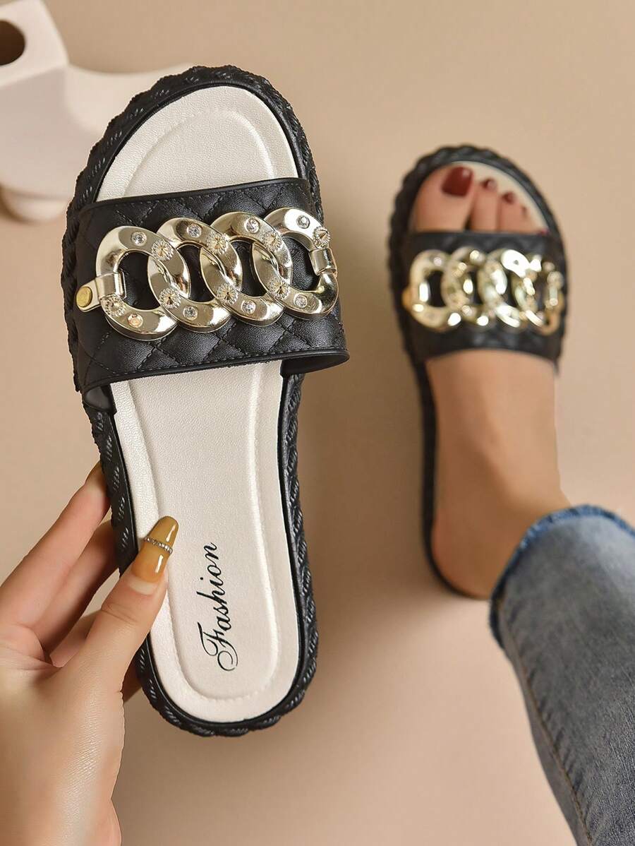 Dây chuyền nữ trang trí cầu trượt đơn, cầu trượt thời trang mùa hè - màu đen - Xem 1