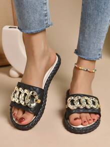 Dây chuyền nữ trang trí cầu trượt đơn, cầu trượt thời trang mùa hè - màu đen - Xem 3