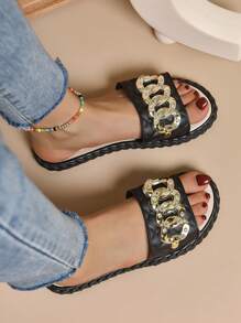 Dây chuyền nữ trang trí cầu trượt đơn, cầu trượt thời trang mùa hè - màu đen - Xem 4