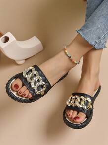 Dây chuyền nữ trang trí cầu trượt đơn, cầu trượt thời trang mùa hè - màu đen - Xem 5