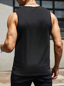 Manfinity Fever City Men Two Tone 2 In 1 Tank Top - Black and White - View 2