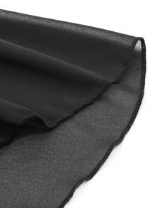 DAZY Solid Surplice Neck Butterfly Sleeve Tee - Black - View 7