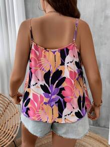 SHEIN Clasi Áo hai dây Plus Size Hoa Tất cả trên in Boho - Nhiều màu - Xem 2