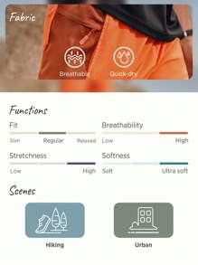 Pantalones cortos deportivos con cordón en la cintura y gráfico de letras para hombres - Naranja - Ver 3