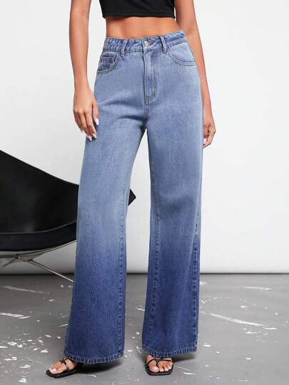 Maija 高腰闊腿牛仔褲工作服