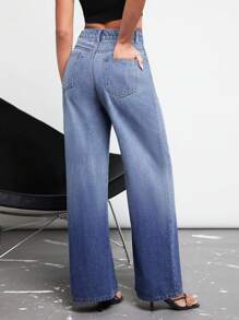 Maija 高腰闊腿牛仔褲工作服