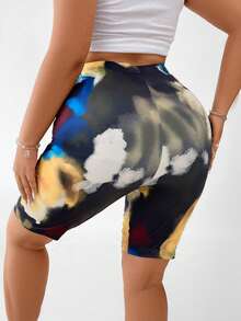 SHEIN Unity 大碼紮染騎行褲 - 彩色 - 查看 2