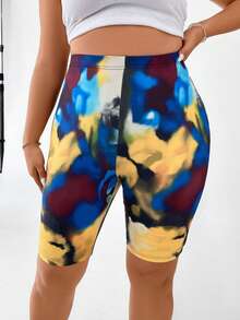 SHEIN Unity 大碼紮染騎行褲 - 彩色 - 查看 5