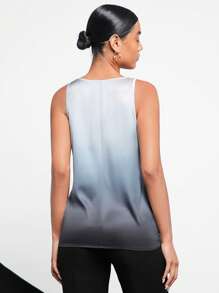 BizChic Draped Collar Satin Blouse Workwear - Multicolor - View 2