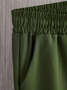 Manfinity Homme 男士條紋圖案襯衫&腰部抽繩短褲不帶T恤 - 彩色 - 查看 4