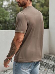 Manfinity AFTRDRK Áo thun & Áo lót Nam màu trơn Giải trí - Cà phê nâu - Xem 2