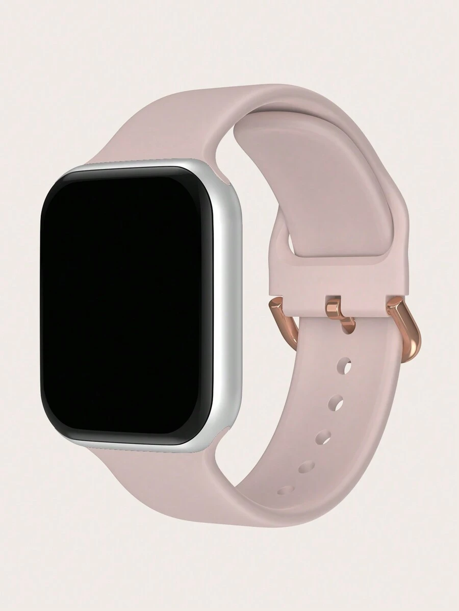 1入組女式男式粉色矽膠蘋果手錶錶帶45/49/38/40/41/42/44mm，與蘋果手錶Ultra/SE/9/8/7/6/5/4/3/2/1蘋果手錶皮帶兼容 - 粉色 - 查看 1