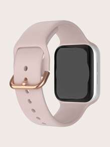 1入組女式男式粉色矽膠蘋果手錶錶帶45/49/38/40/41/42/44mm，與蘋果手錶Ultra/SE/9/8/7/6/5/4/3/2/1蘋果手錶皮帶兼容 - 粉色 - 查看 2