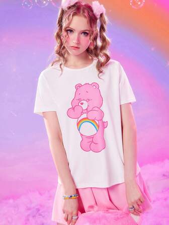 ROMWE X Care Bears Camiseta con estampado de dibujos animados