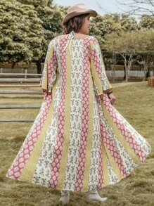 Rusttydustty 大碼印花和服罩衫和短褲 - 彩色 - 查看 2