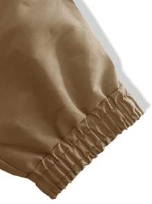 Manfinity Homme Hombres Pantalones cargo con bolsillo lateral con solapa de cintura con cordón