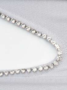 SHEIN BAE 鏤空側收褶包臀半身裙 - 淺灰色 - 查看 5