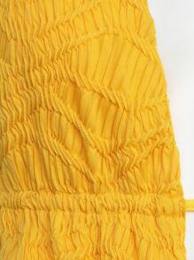 SHEIN VCAY 前繫帶繞頸露背緊身連衣裙 - 黃色 - 查看 7